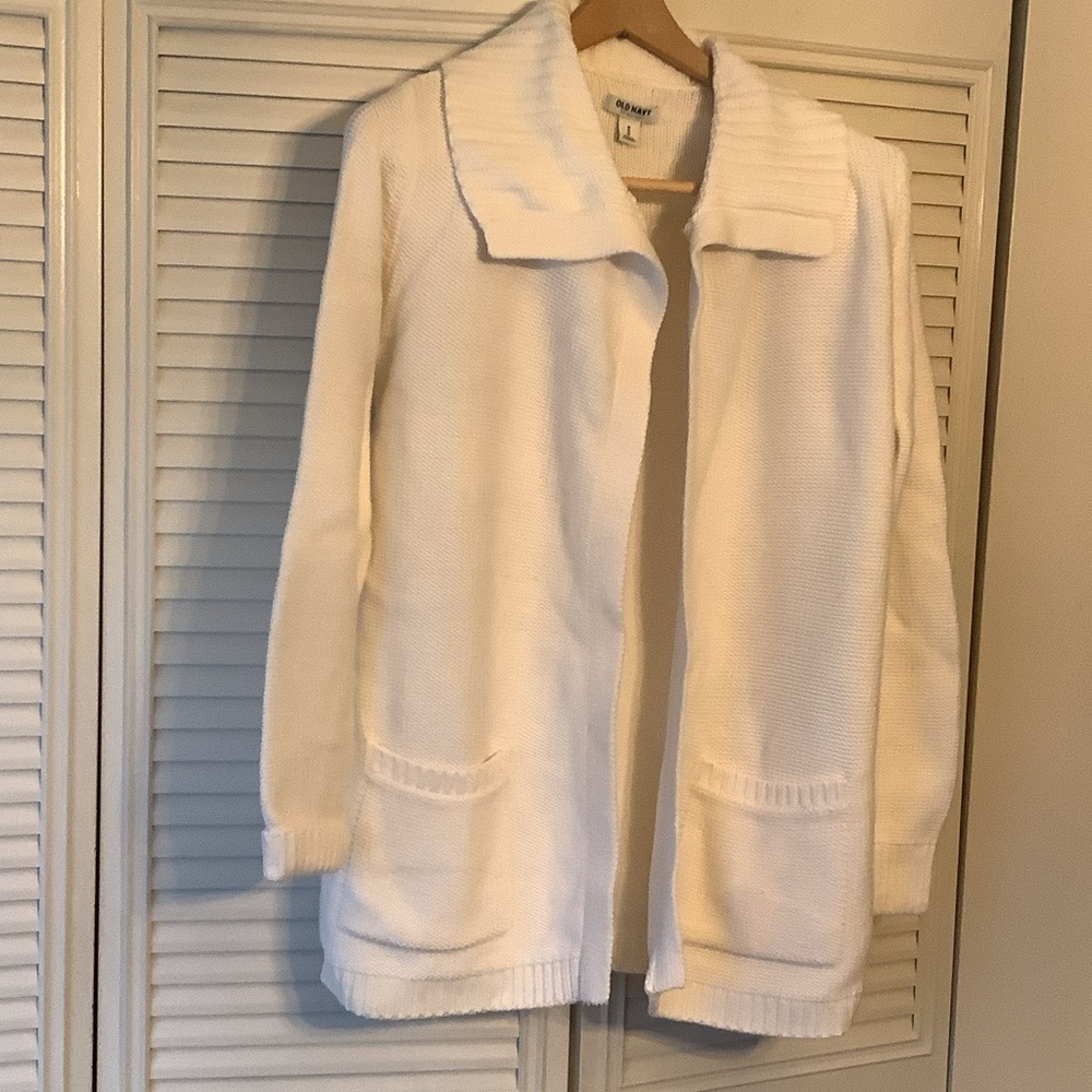 Old Navy White Cardigan Sweater